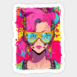 CYBERPUNK GAL | Futuristic Anime Manga Hyperpop | PROUD OTAKU Sticker